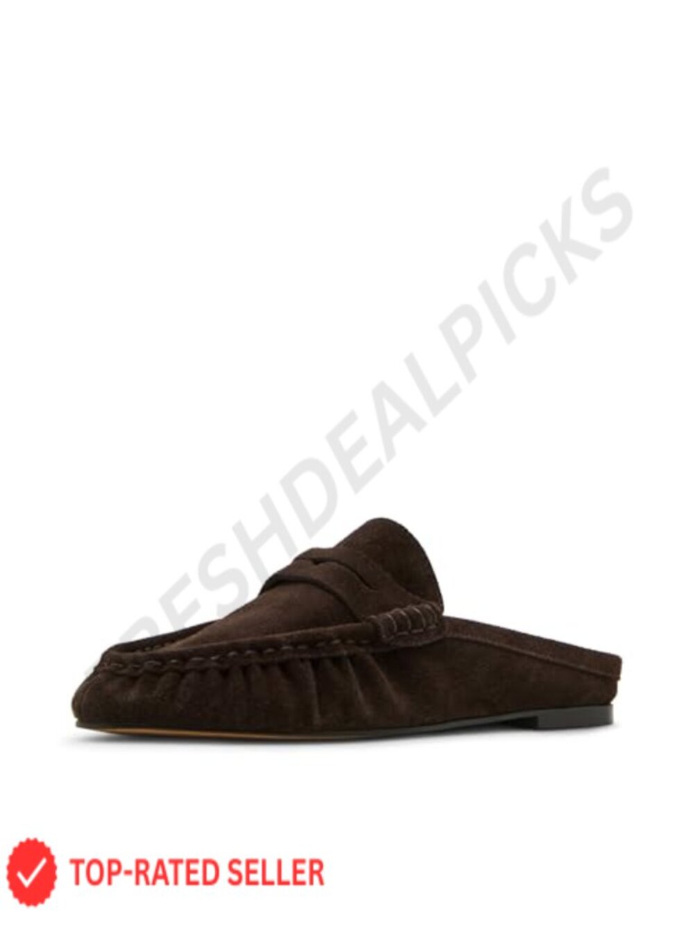 Suede Round Toe Slip-On Loafer 1 Inch Heel Casual Everyday Shoe